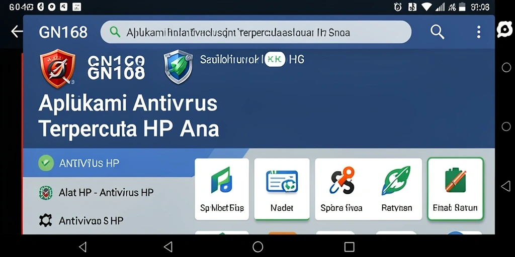 Tampilan antarmuka GN168 yang intuitif untuk perlindungan Antivirus HP.