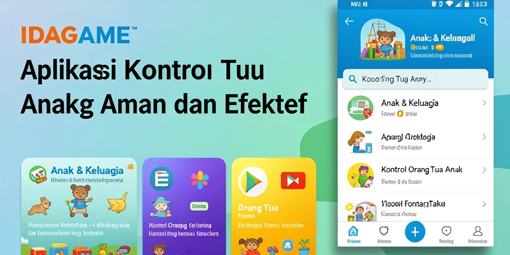 Antarmuka aplikasi Kontrol Orang Tua Anak yang ramah pengguna.