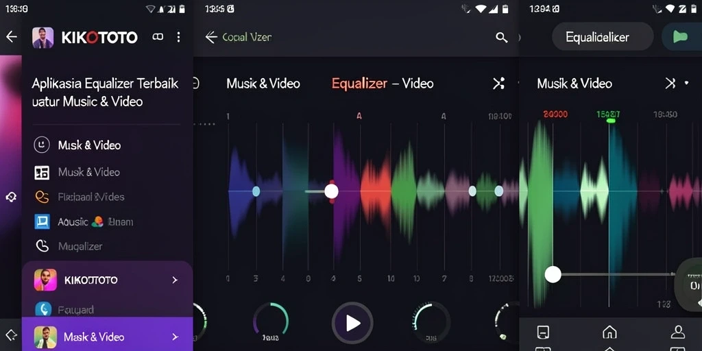 Antarmuka KIKOTOTO yang menarik dan fungsional untuk equalizer audio.
