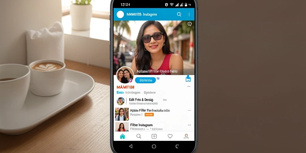 Antarmuka MAMI188 dengan berbagai pilihan filter Instagram.