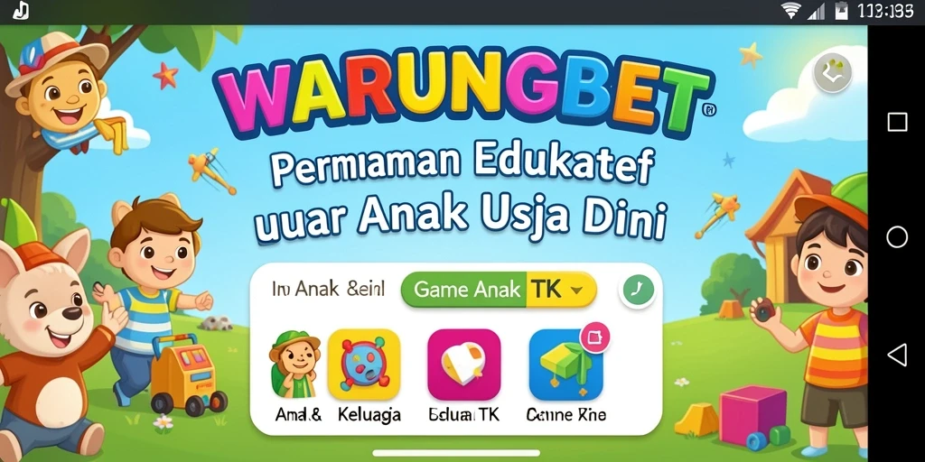Antarmuka aplikasi WARUNGBET yang ceria dan interaktif.